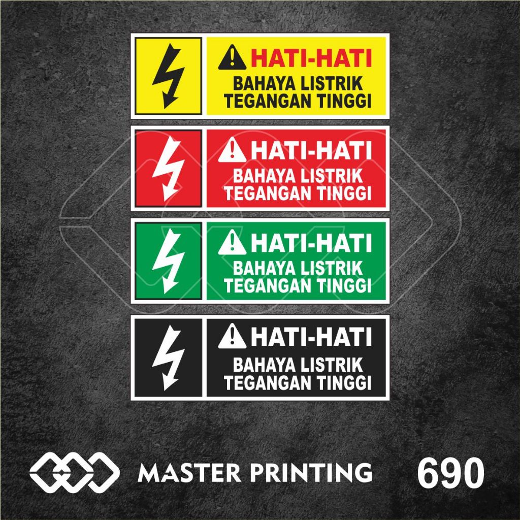 

690 - Stiker Hati-hati Listrik Tegangan Tinggi, Sticker Vinyl, Tahan Air, Termurah, dan Bisa Custom