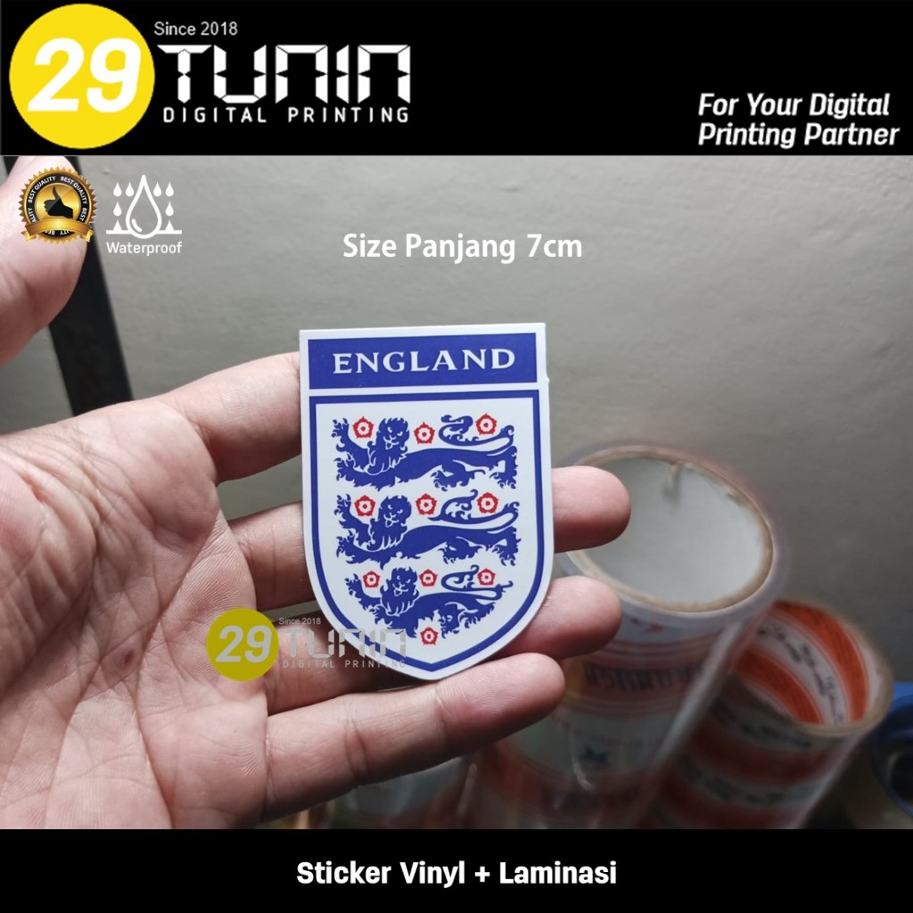 Sticker Vinyl - Tim Sepakbola England Inggris
