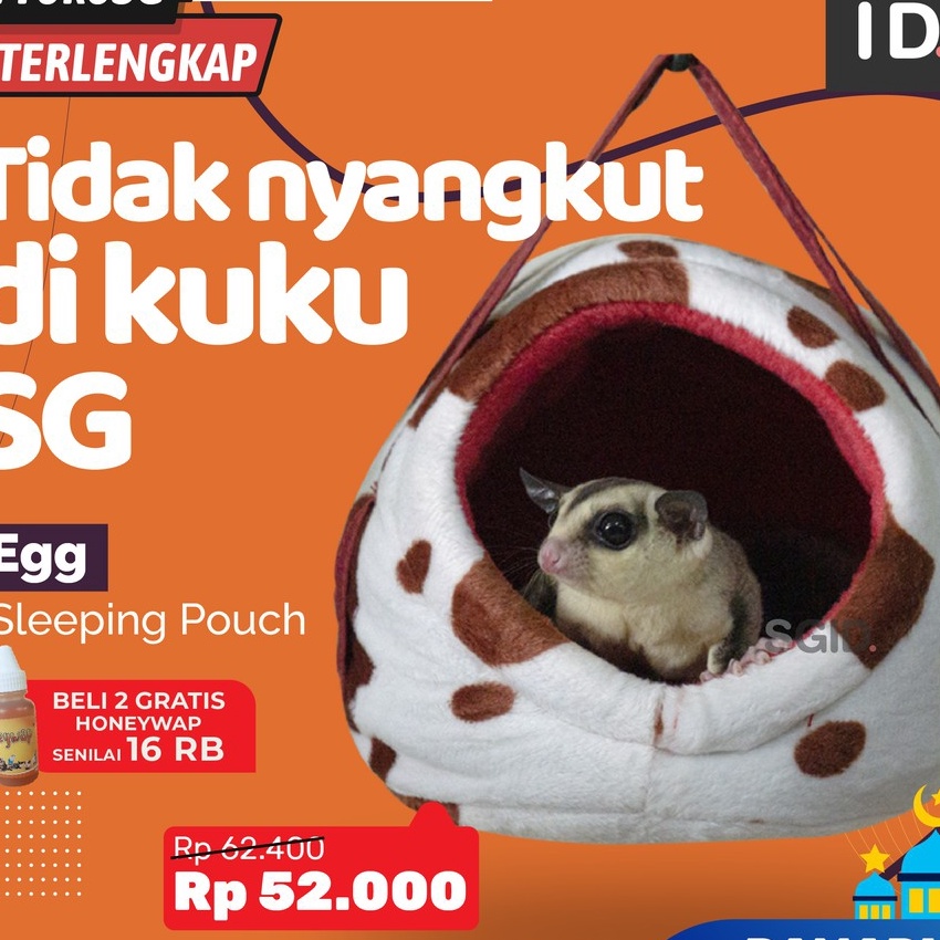 Murah TERLARIS  EGG SLEEPING POUCH  KANTONG TIDUR SUGAR GLIDER  UKURAN BESAR MODEL GANTUNG DAN DUDUK