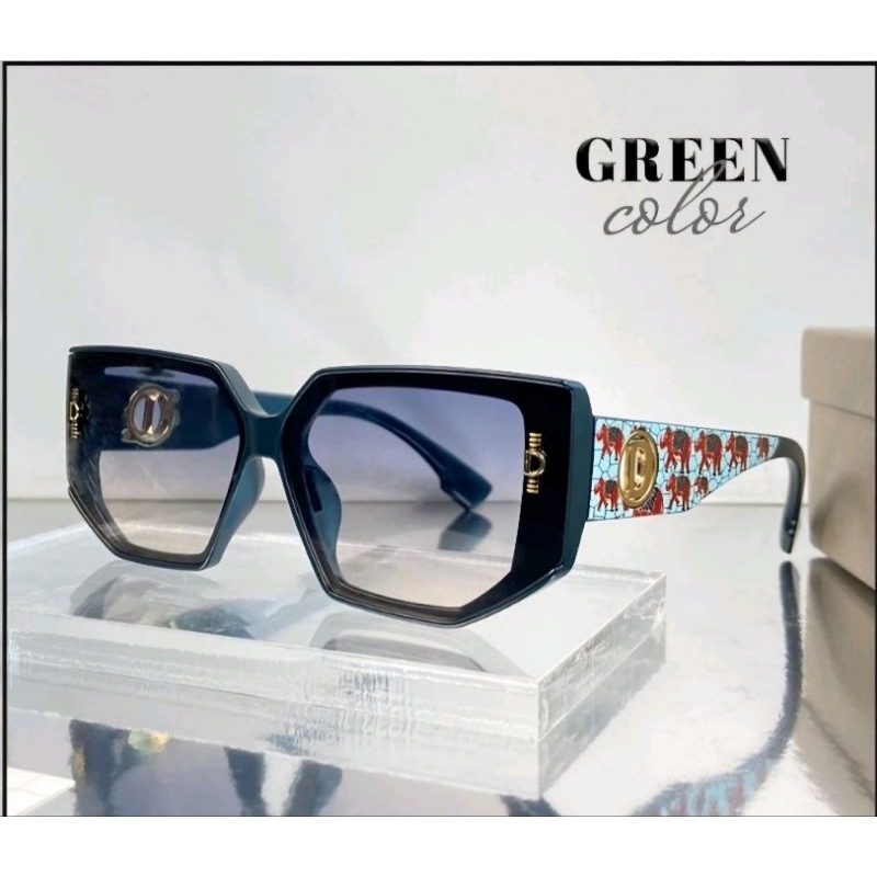 KACAMATA WANITA FASHION IMPORT MURAH/KACAMATA DIOR GREEN HIJAU