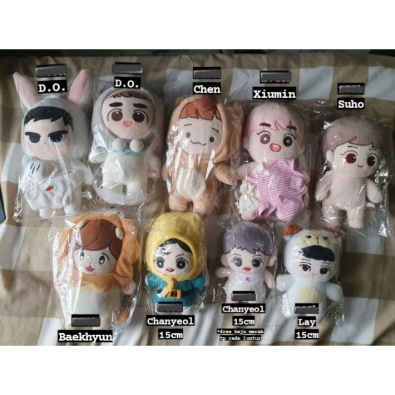[Ready Stock] Doll EXO Boneka D.O. Xiumin Chen Chanyeol Baekhyun Suho Lay Kai Sehun Dyolamb 20cm