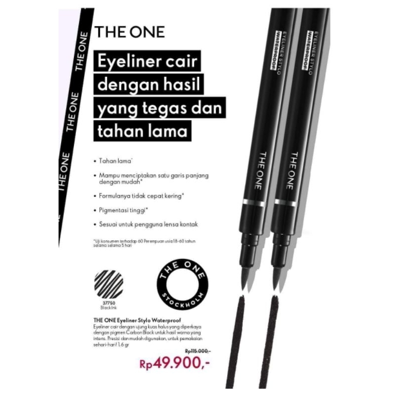 The one eyeliner Stylo waterproof oriflame diskon 60%