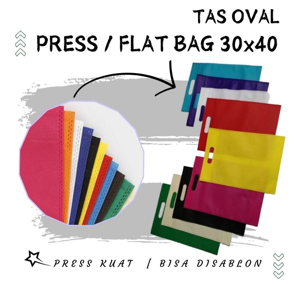 

Tas Spunbond Oval uk 30x40 ketebalan kain 75 gsm dan 65gsm / Goodie Bag / Tas Kain Polos