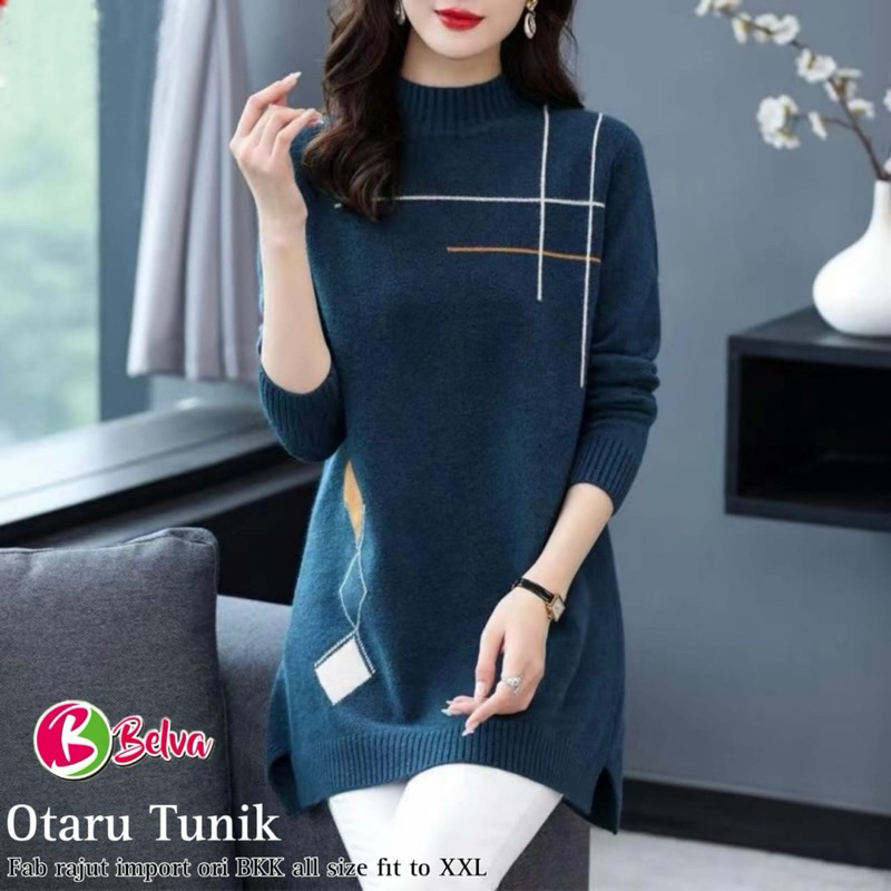 Otaru Tunik - Atasan Tunik Rajut Lengan Panjang