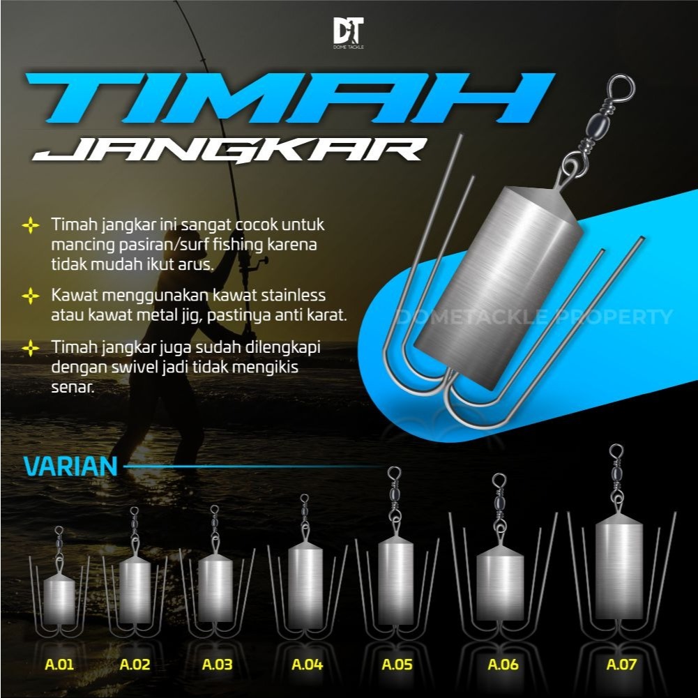 Timah Jangkar Eceran Per 1 pcs Timah Untuk Mancing Pasiran Surf Fishing Rock Fishing - Pemberat Panc