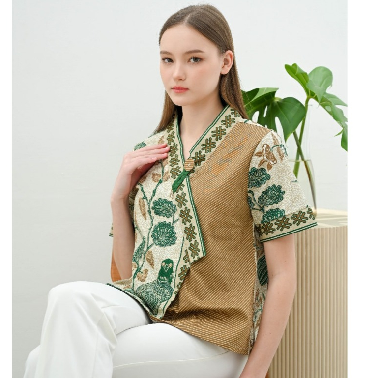 Atasan Blouse Batik/ Baju Batik Wanita Model Kimono Lengan Pendek 267