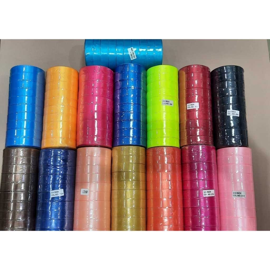 

(GAT) PITA SATIN 2 CM atau 3/4 INCH 1 ROLL PANJANG / Pita kado / Pita Satin import ukuran 3/4 INCH atau 2 CM