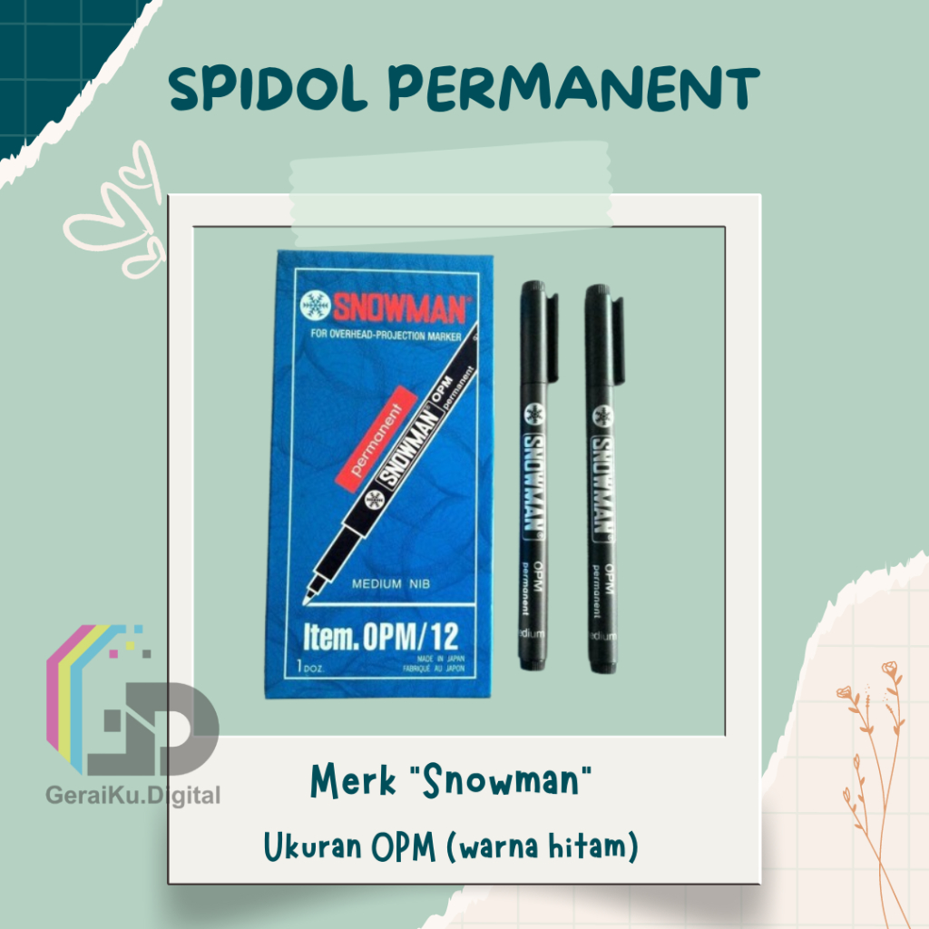 

1 PCS - Spidol Permanent Snowman OHP / TYPE OPM