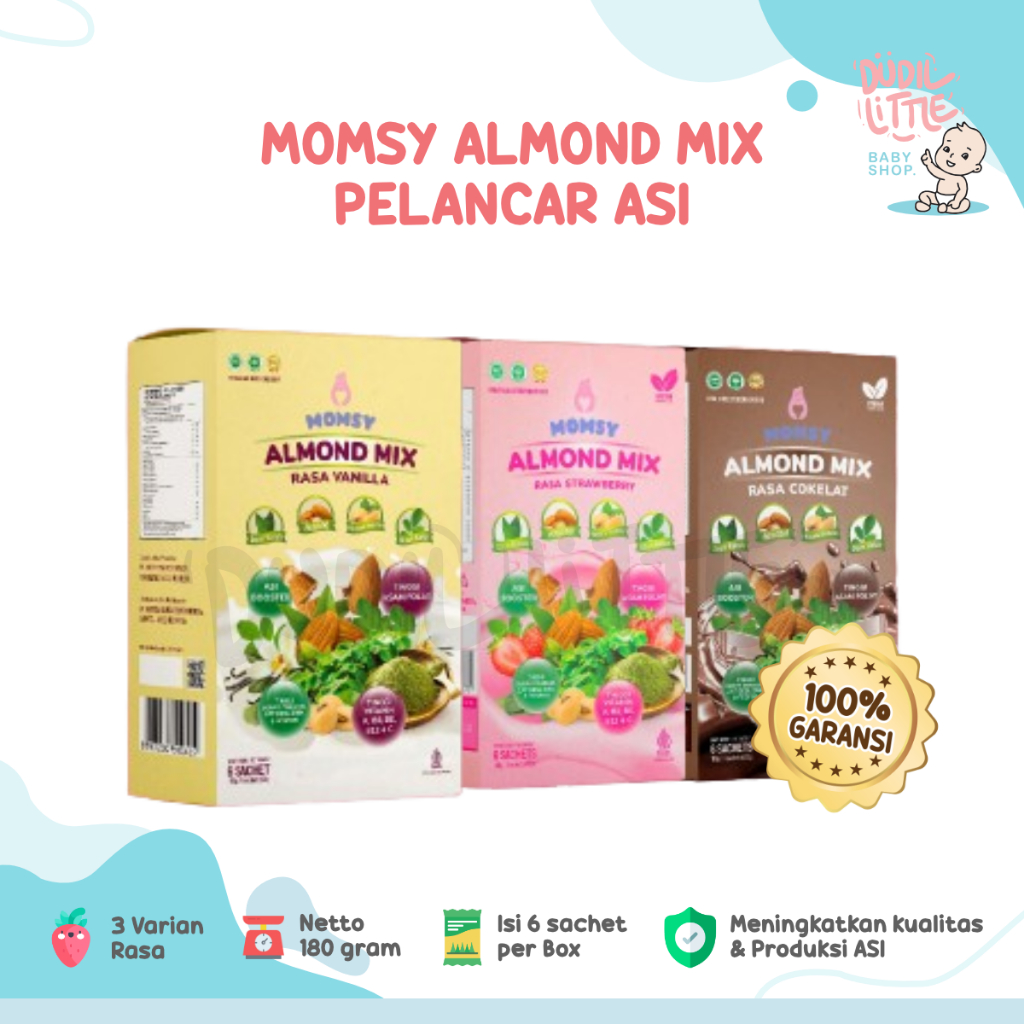Momsy Almond Mix / Minuman Susu Almond Kedelai Pelancar Asi Daun kelor - Daun Katuk Asi Booster