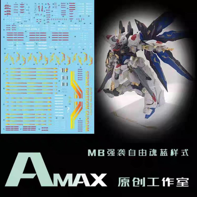 MG STRIKE FREEDOM GUNDAM SOUL BLUE VER. 8802 METAL BUILD WATER DECAL AMAX STUDIO