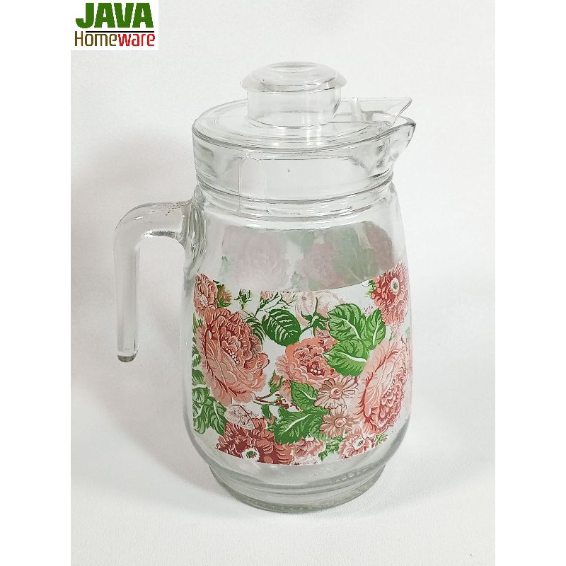PITCHER KACA CATHELINE | TEKO KACA | JUG PITCHER TEKO KACA | TEKO KACA DENGAN TUTUP