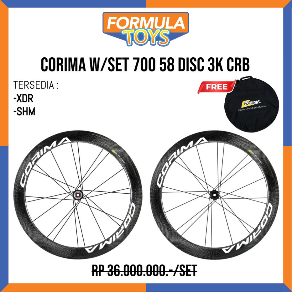CORIMA WHEELSET 700C PROFILE 58 DISC BRAKE BLACK 3K CARBON