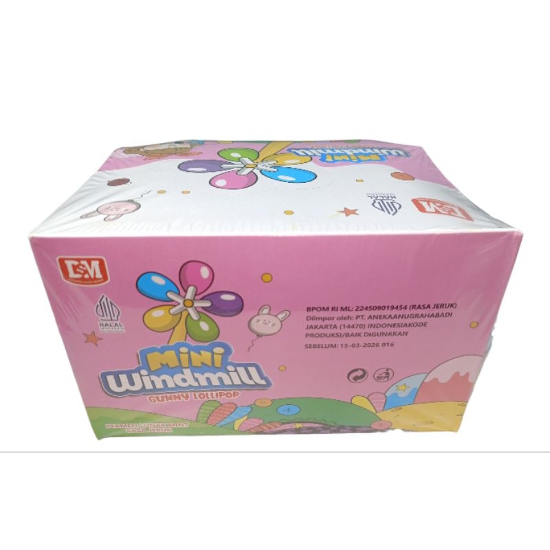 

Ay00! Permen Lunak Jelly Mini Windmill / Gummy Lolipop Bentuk Kincir Rasa Jeruk isi 30 Pcs