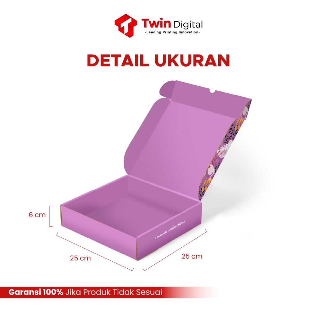 

Twindigital Custom Box Kardus / Kotak Packing Baju / Hampers Box - Mailer Box Full Print Uk 25x25x6