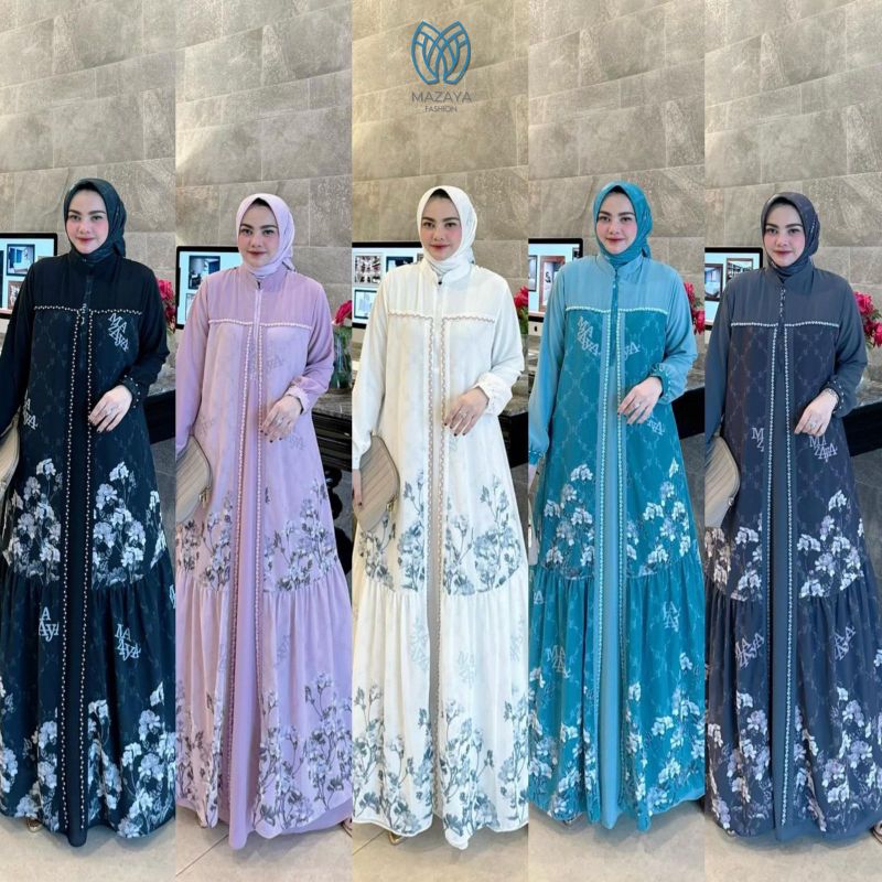 Gamis Dress Terbaru Jasmine set hijab by Mazaya