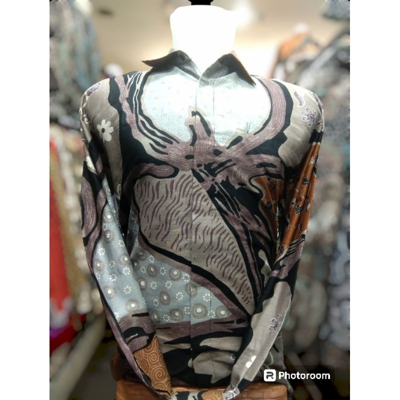 kemeja pria batik solo motif abstrak
