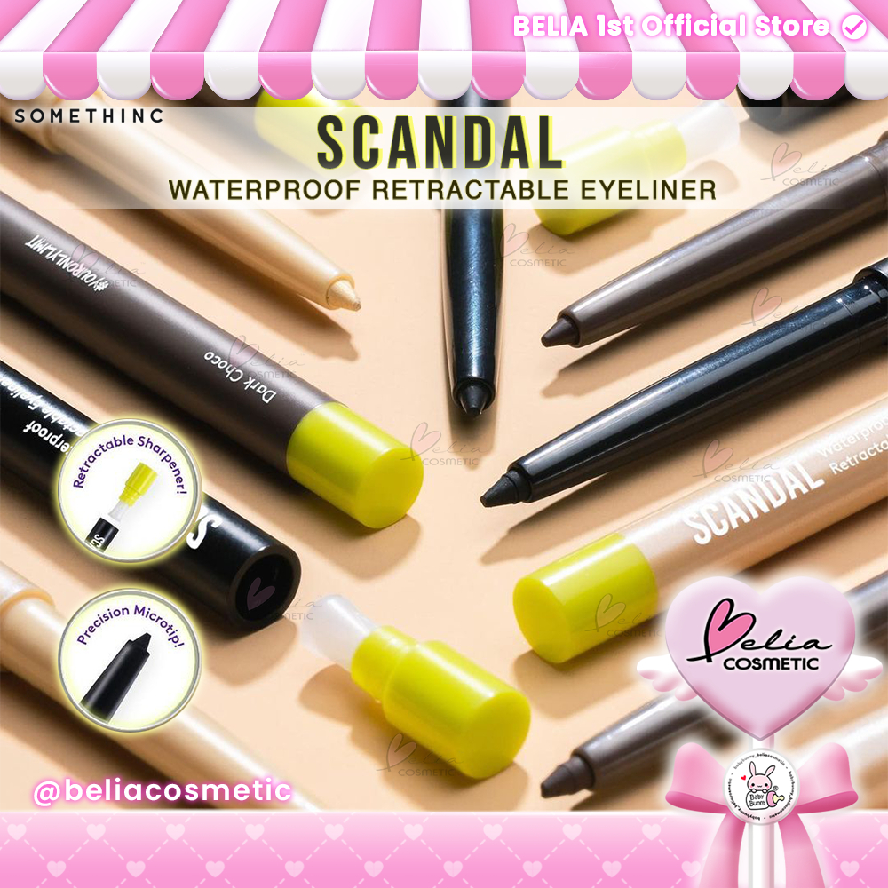❤ BELIA ❤ SOMETHINC SCANDAL Waterproof Retractable Eyeliner | Pensil Pencil Eyeliner | BPOM