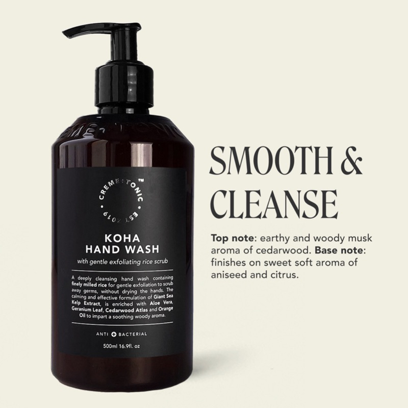 Creme and Tonic Hand Wash / Body Wash / Body Lotion / Body Scrub / Face Cleanser