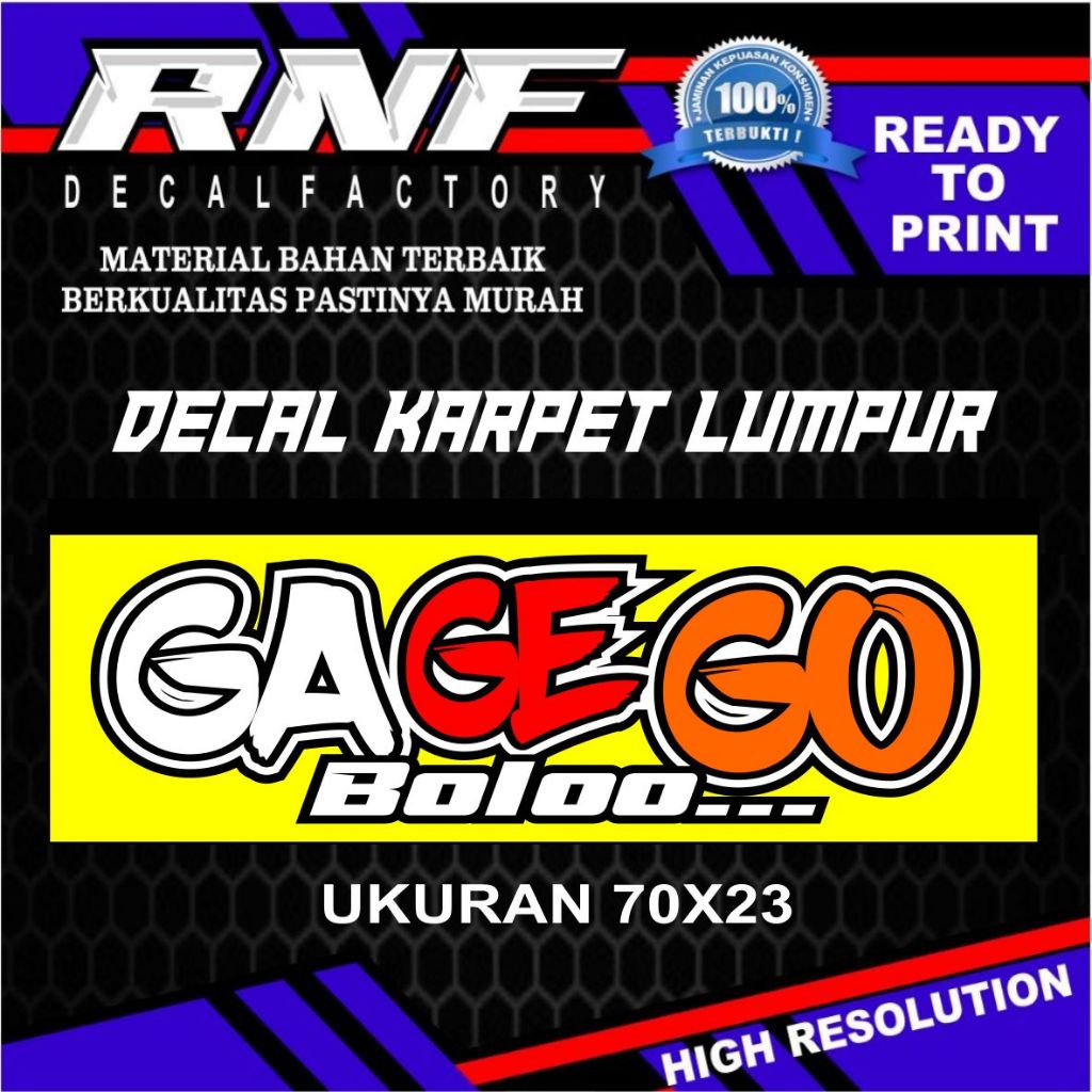 STIKER GA GE GO ,STIKER/DECAL KARPET TRUK,STIKER KARPET PICKUP,STIKER LUMPUR,STIKER KARPET LUMPUR