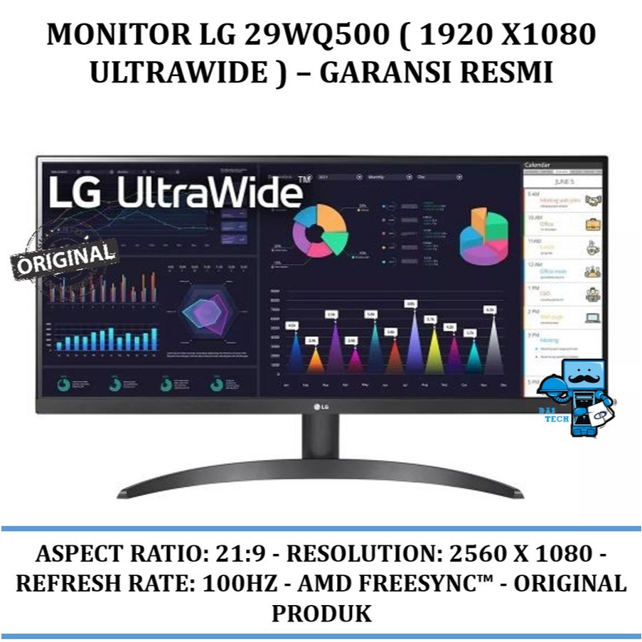 Monitor LG 29WQ500 ( 1920 X1080 ULTRAWIDE ) – Garansi Resmi