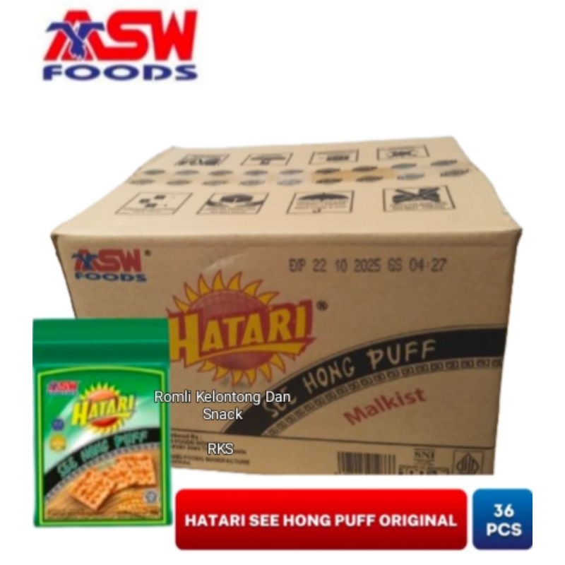 

Biskuit Hatari See Hong Puff 245 gram 1 Dus / Karton isi 36 Pcs Malkist Manis Crackers