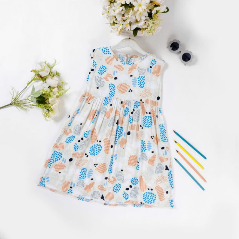 midi dress motif anak 1-6 tahun