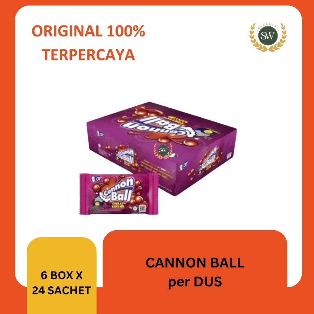 

CANNON BALL - COKELAT CRUNCHY PER DUS ISI 6 BOX @24SACHET ECER 500