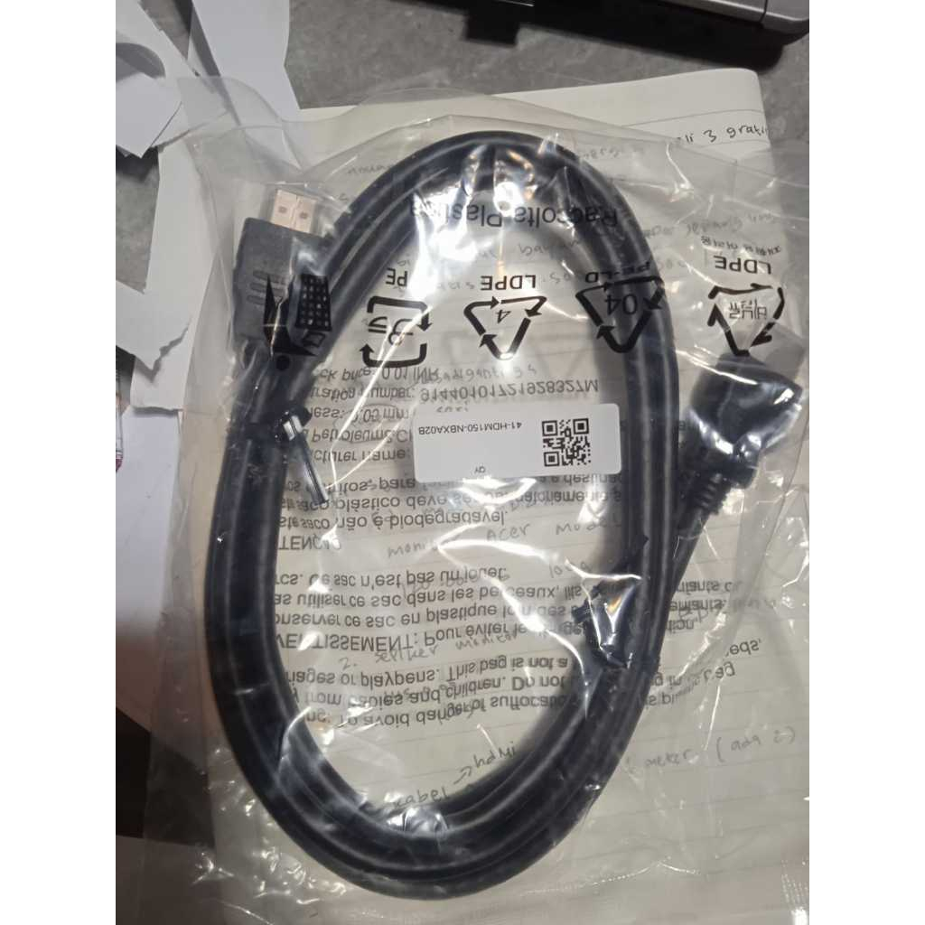 Kabel HDMI Original Acer Model Baru 1 Meter /Kabel HDMI untuk CPU/Komputer Dekstop atau Laptop / TV 