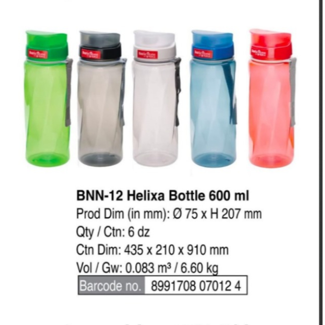 BOTOL HELIXA 600 ML/BOTOL MINUM 600 ML/BOTOL MINUM TEBAL