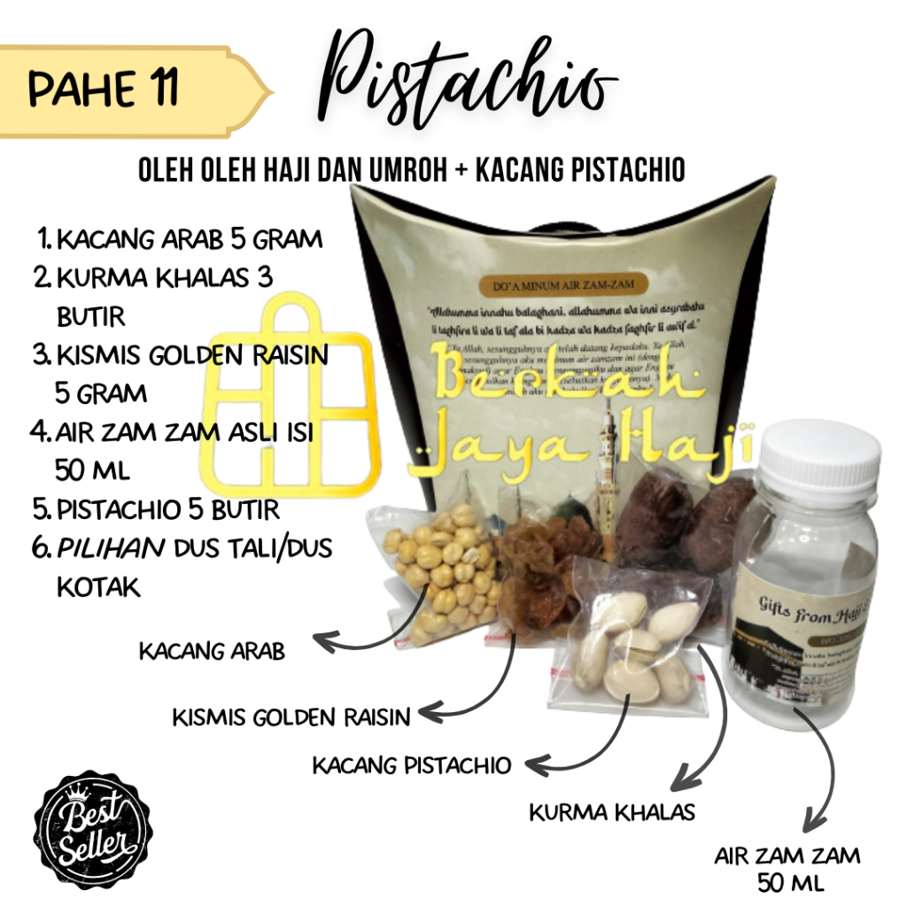

PAKET Oleh-oleh Haji dan Umroh ISI 100PCS + Pistachio