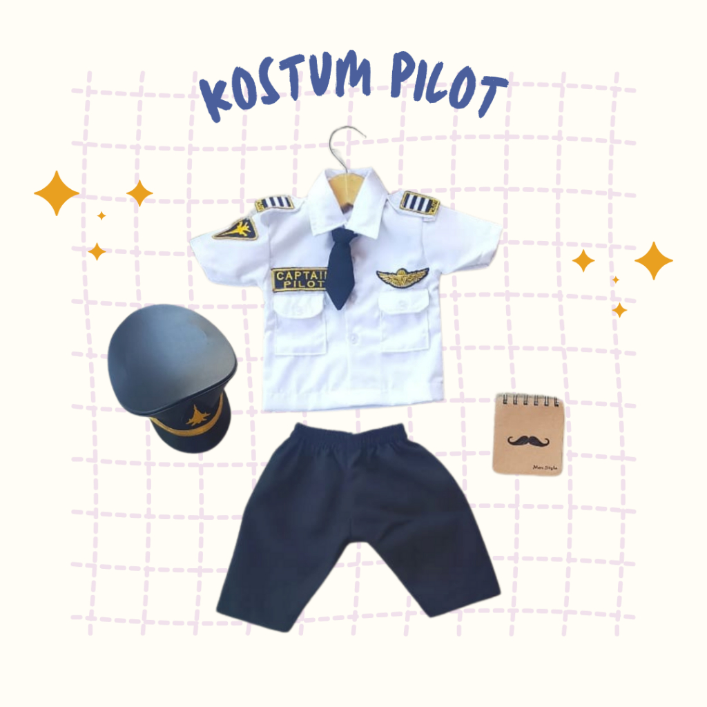 Baju Pilot Anak Kostum Karnaval Pilot Anak Free Topi