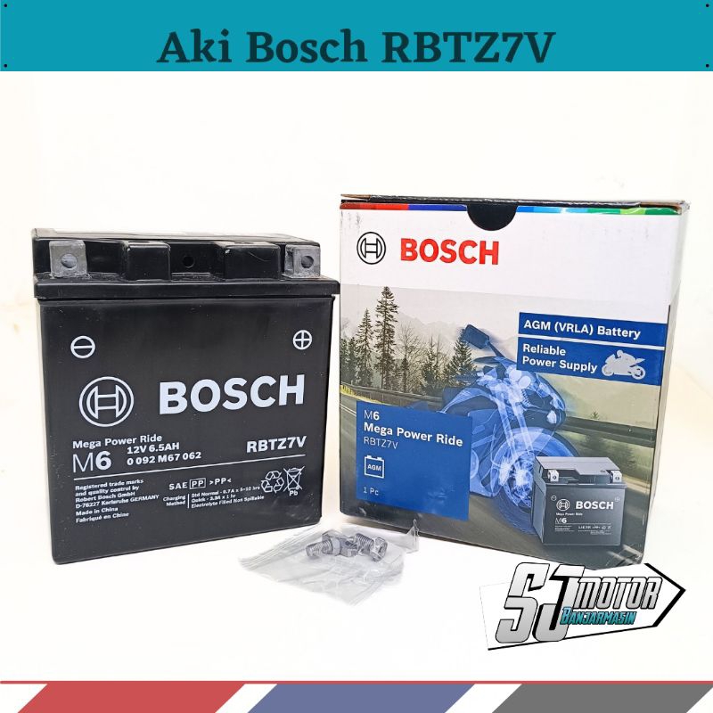 Aki Accu Kering BOSCH RBTZ7V  12 V / 6,5 Ah Nmax Old Lama (2015-2019) Aerox 155 Old (-2019) Lexi