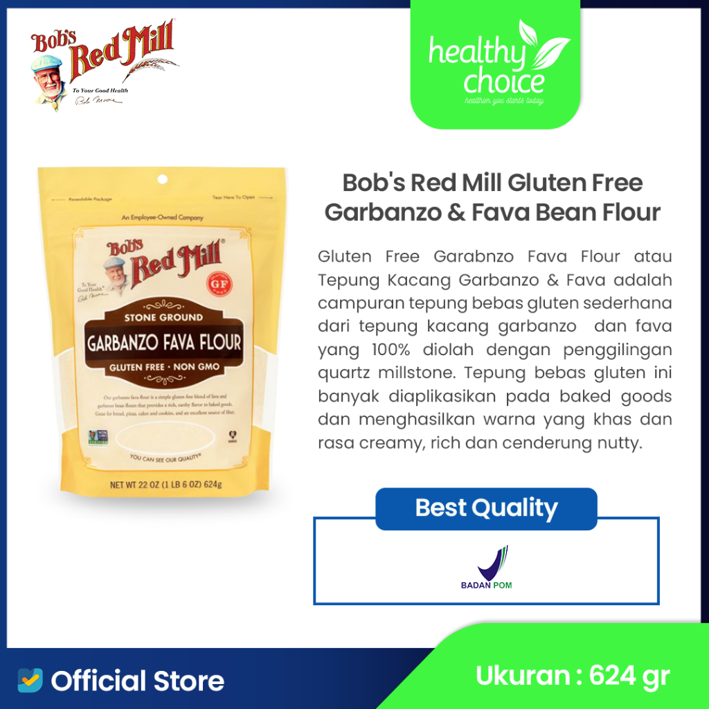 

Bob's Red Mill Gluten Free Garbanzo Fava Flour 624gr