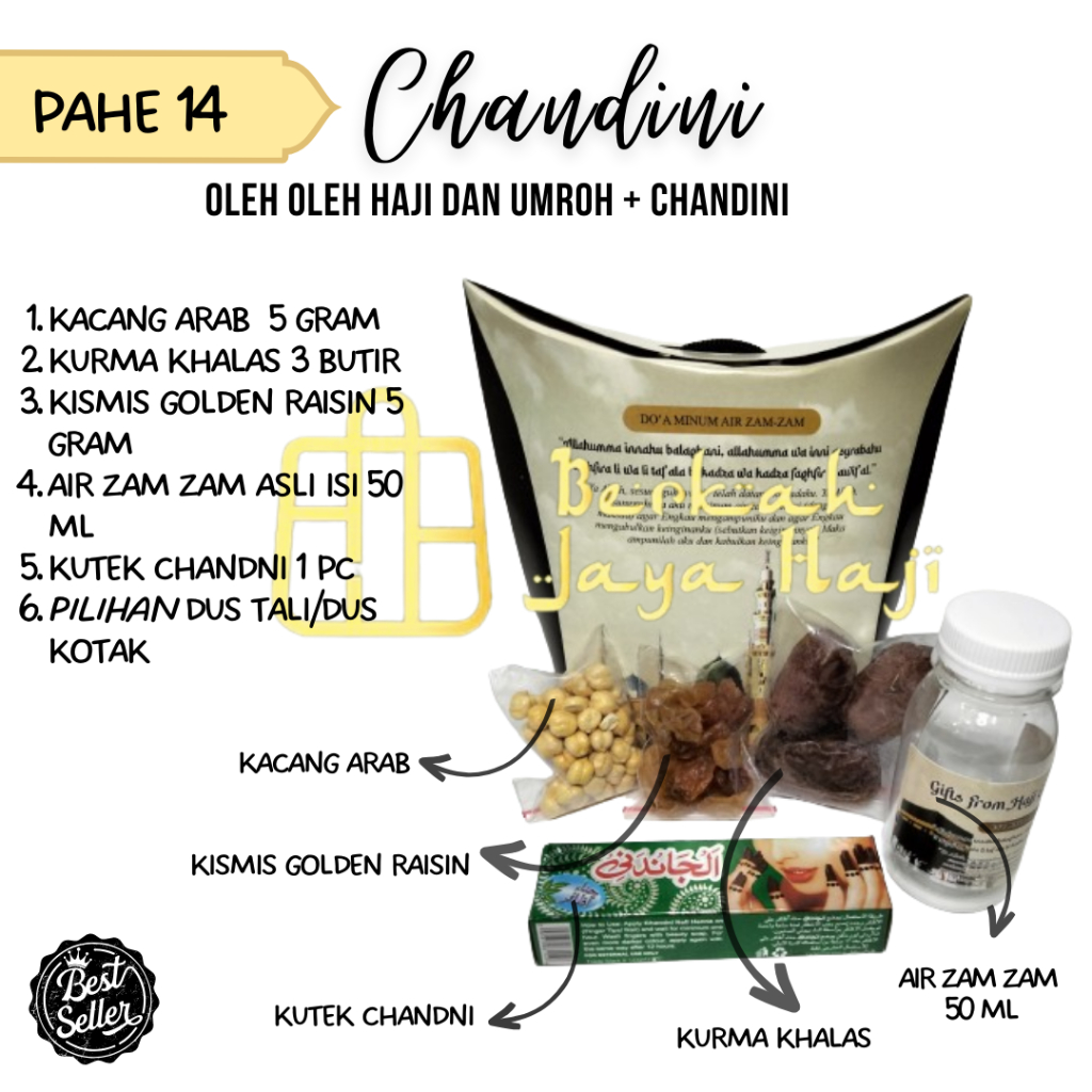 

Paket hemat oleh oleh haji dan umroh + henna chandni