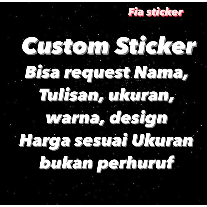 

Sticker cutting custom nama tulisan bebas request sesuai keinginan