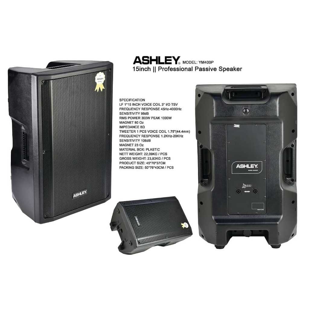Speaker Pasif ASHLEY YM400P ORIGINAL 15 INCH SPEAKER YM 400 P YM 400P HARGA 1 PCS