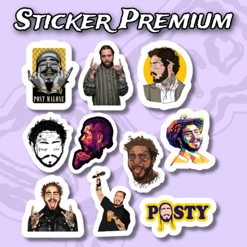 

Sticker Post Malone Posty Pack isi 10 Pcs Waterproof