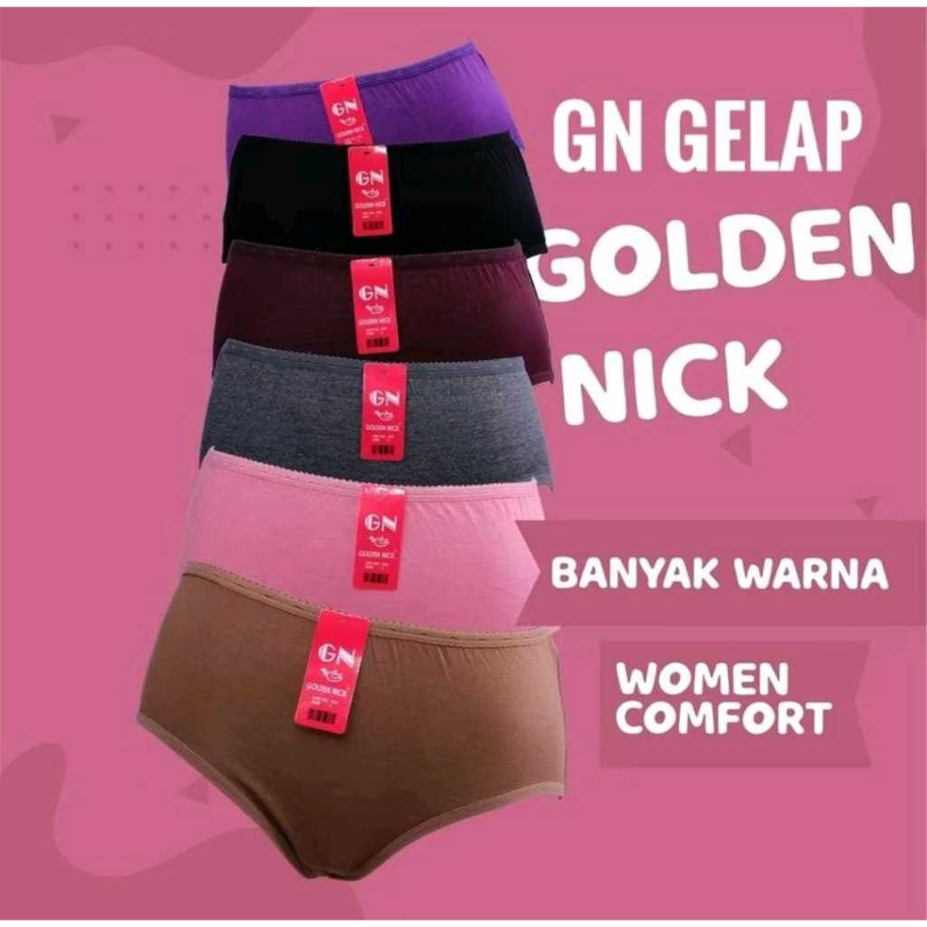 CELANA DALAM WANITA LUSINAN MERK GOLDEN NICK ORIGINAL MOTIF MUDA DAN TUA PROMO LUSINAN