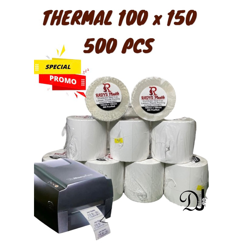 

Thermal Ukuran 100 x 150 Isi 500 Pcs Sticker Thermal Label A6