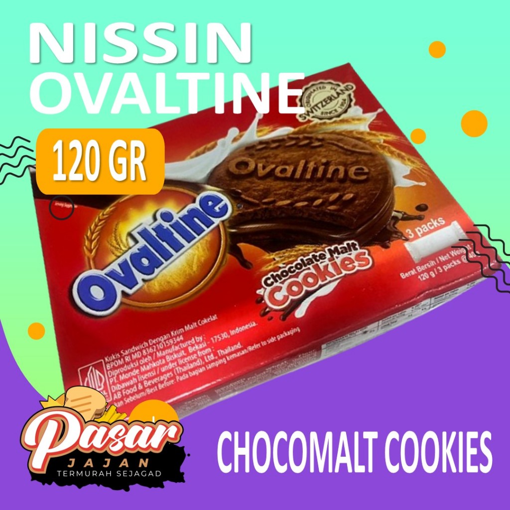 

Nissin Ovaltine Cookies Chocolate Malt 120Gr Kemasan Besar