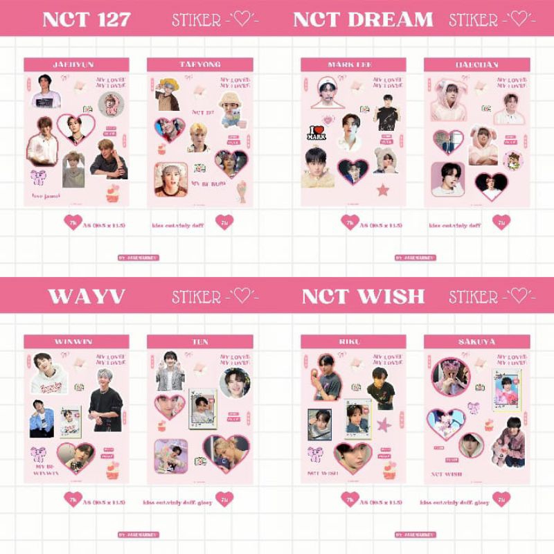 [OPEN PO] Sticker All NCT | Nct dream | Nct 127 | WayV | Nct wish