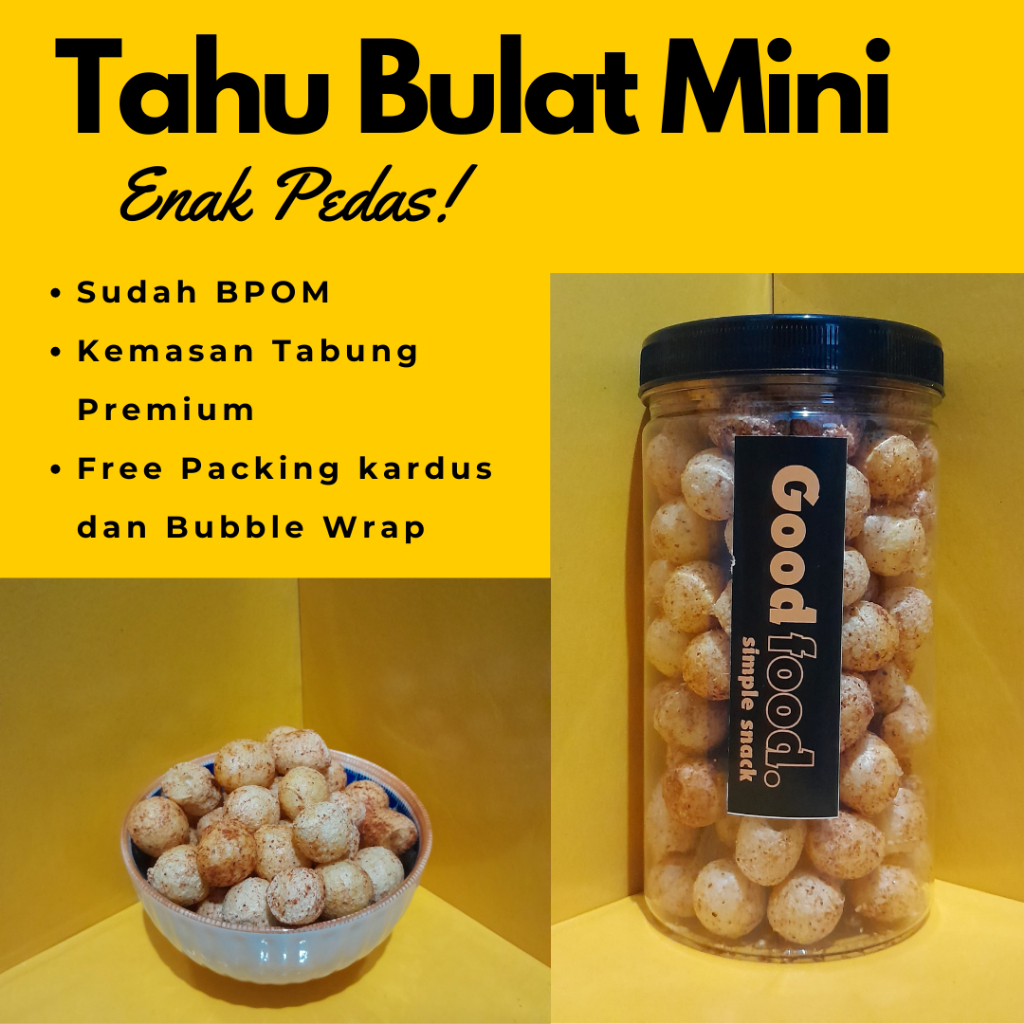 

GOOD Snack Tahu Bulat Mini Enak Pedas Cemilan Makanan Ringan Kemasan 1000ml Termurah Berkualitas