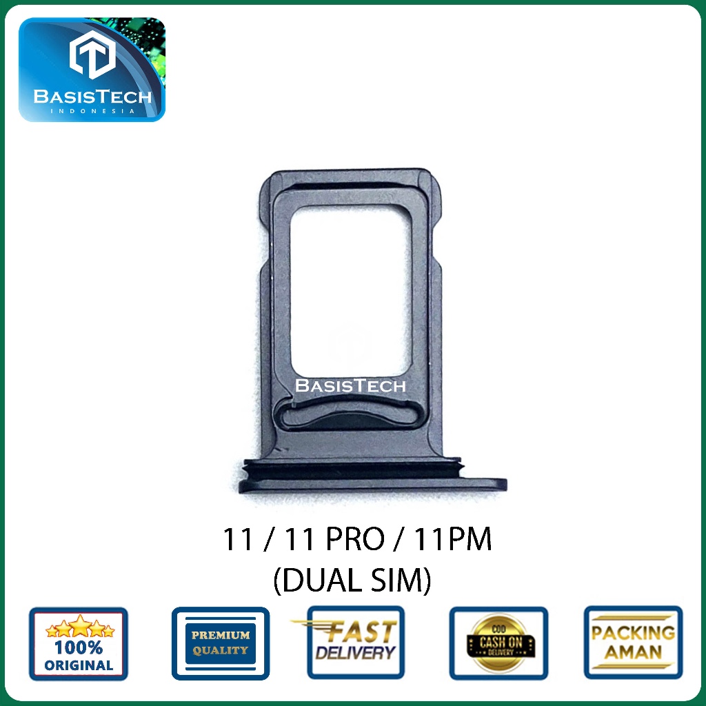SIMLOCK TEMPAT KARTU SIM TRAY FOR IPHONE 11 - 11 PRO - 11 PRO MAX - DUAL SIM ORIGINAL QUALITY