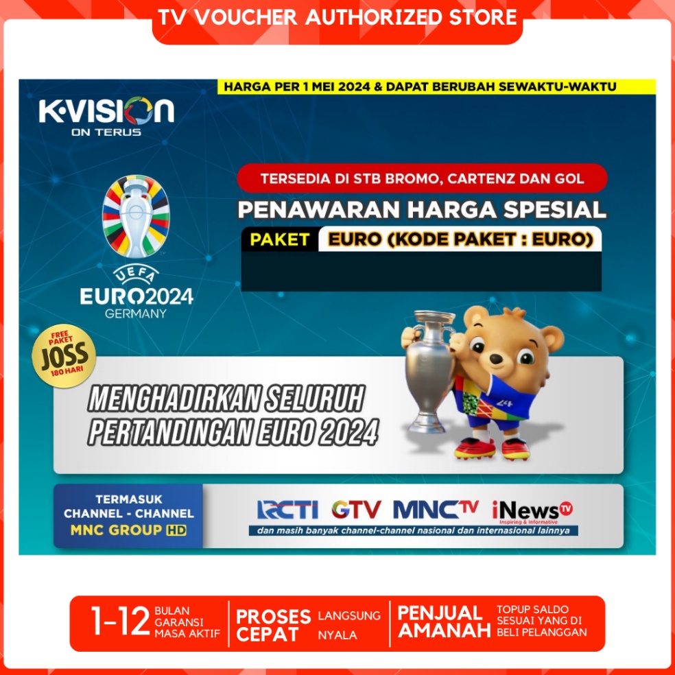 Tren Kekinian Voucher Paket Kvision EUFA EURO GERMANY 224 K VISION