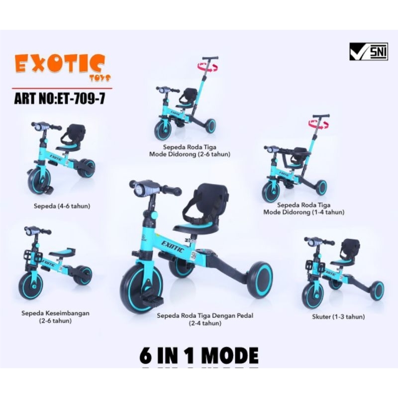 Balance Bike 4in1 Exotic ET-709 Dorong Push Bike ET 709 Roda 3 Gowes ET709