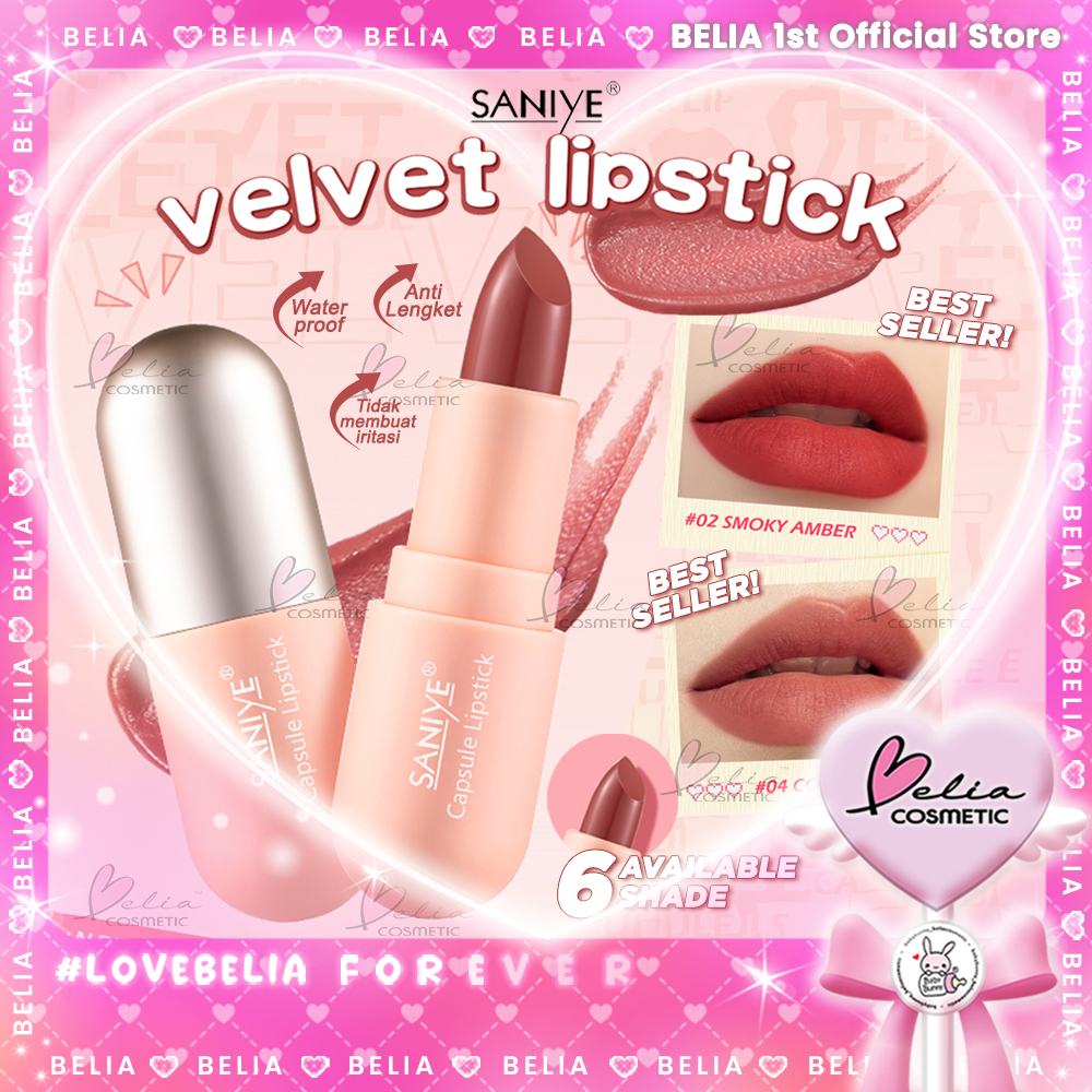 ❤ BELIA ❤ SANIYE Velvet Lipstick Capsule K1139 | Lipstik Matte Tahan Lama Waterproof