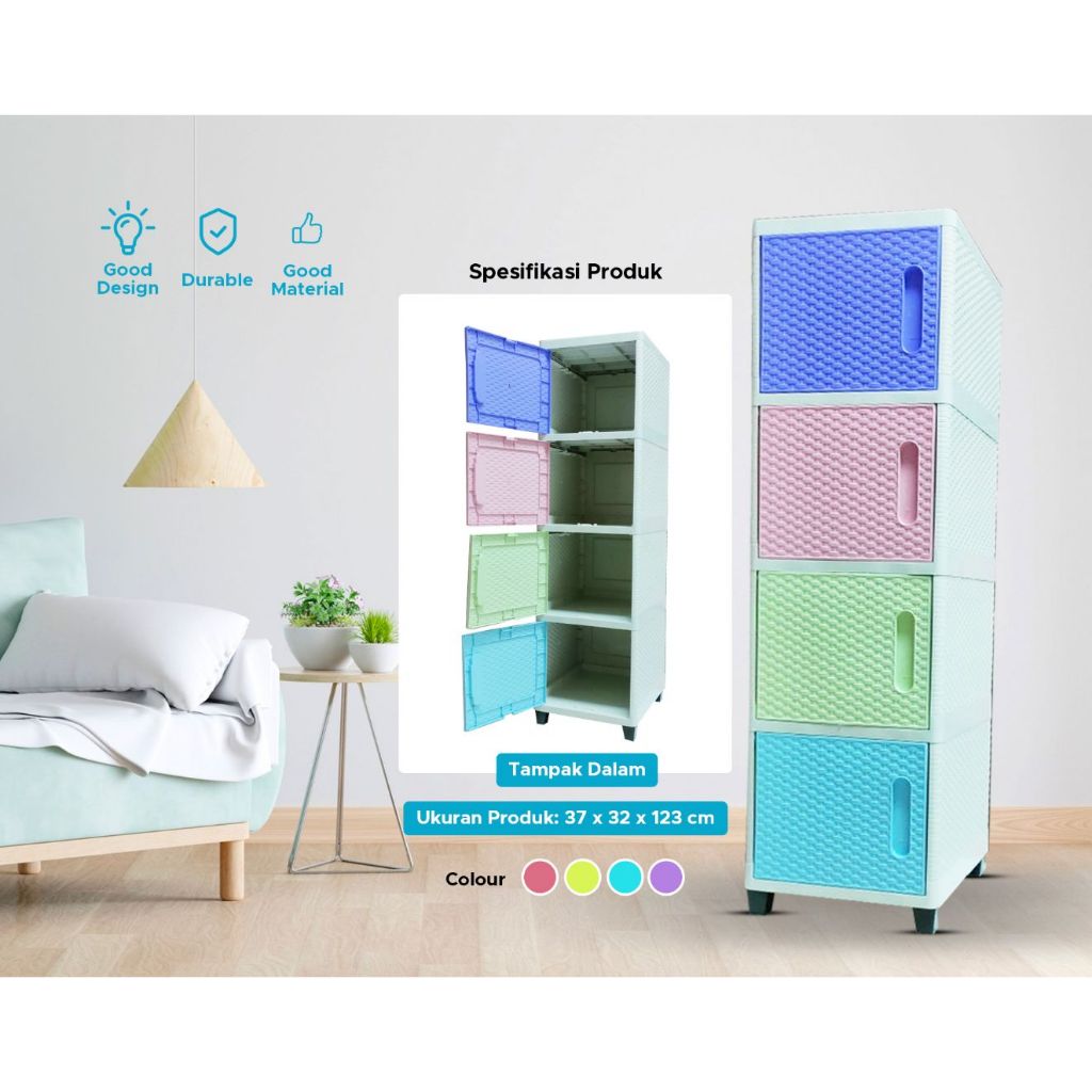COD LEMARI PLASTIK SWING PREMIUM LOCKER PINTU RAK HELM