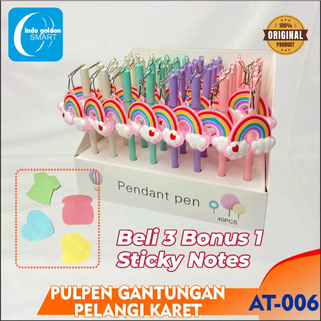 

Pulpen Gel Gantungan Karakter Pelangi Karet Bolpoin Gel 0,5 AT-006