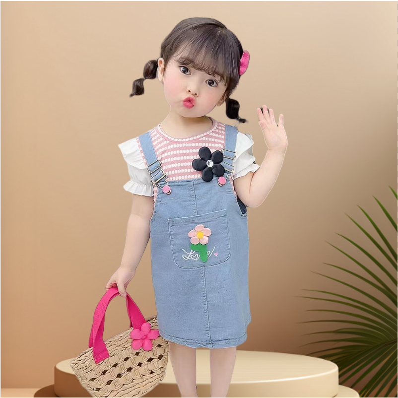 RB Rok Jeans Anak Perempuan/Overall anak perempuan import/baju kodok anak perempuan/baju kodok jins