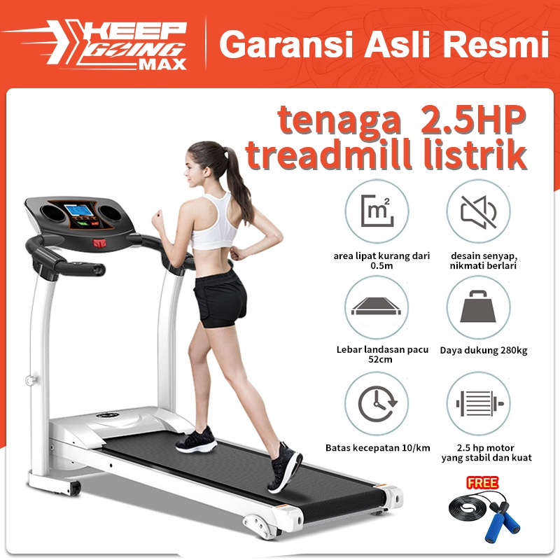 Ready Stock  Treadmill Elektrik Tredmil Listrik 2.0 HP Mesin Alat Lari Olahraga Gym